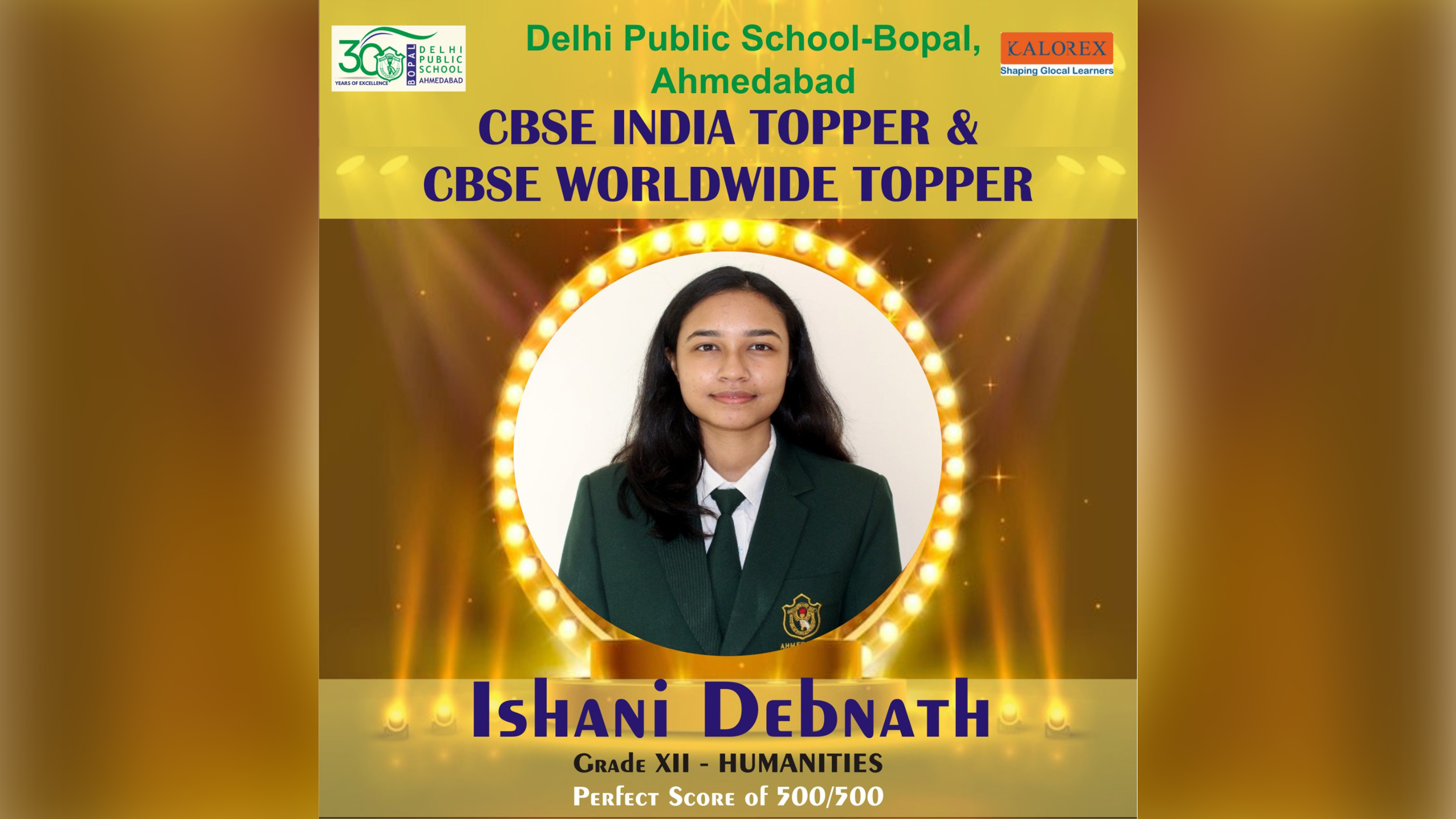 DPS Bopal's Ishani Debnath Emerges as Global CBSE Humanities Topper with a Perfect ScoreDPS Bopal's Ishani Debnath Emerges as Global CBSE Humanities Topper with a Perfect Score