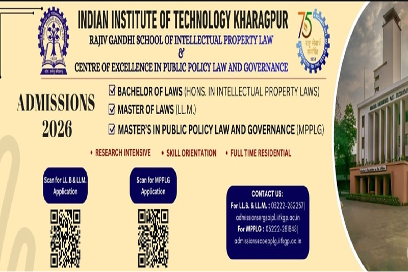 IIT Kharagpur Opens Admissions 2026 for Specialized Law & Public Policy Programs