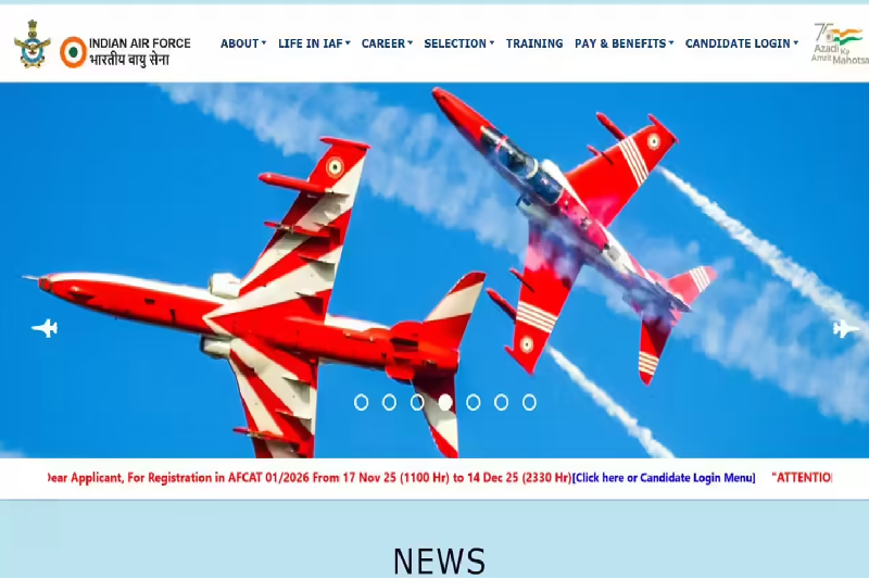 AFCAT 1 2026 Registration Begins: Apply by Dec 14