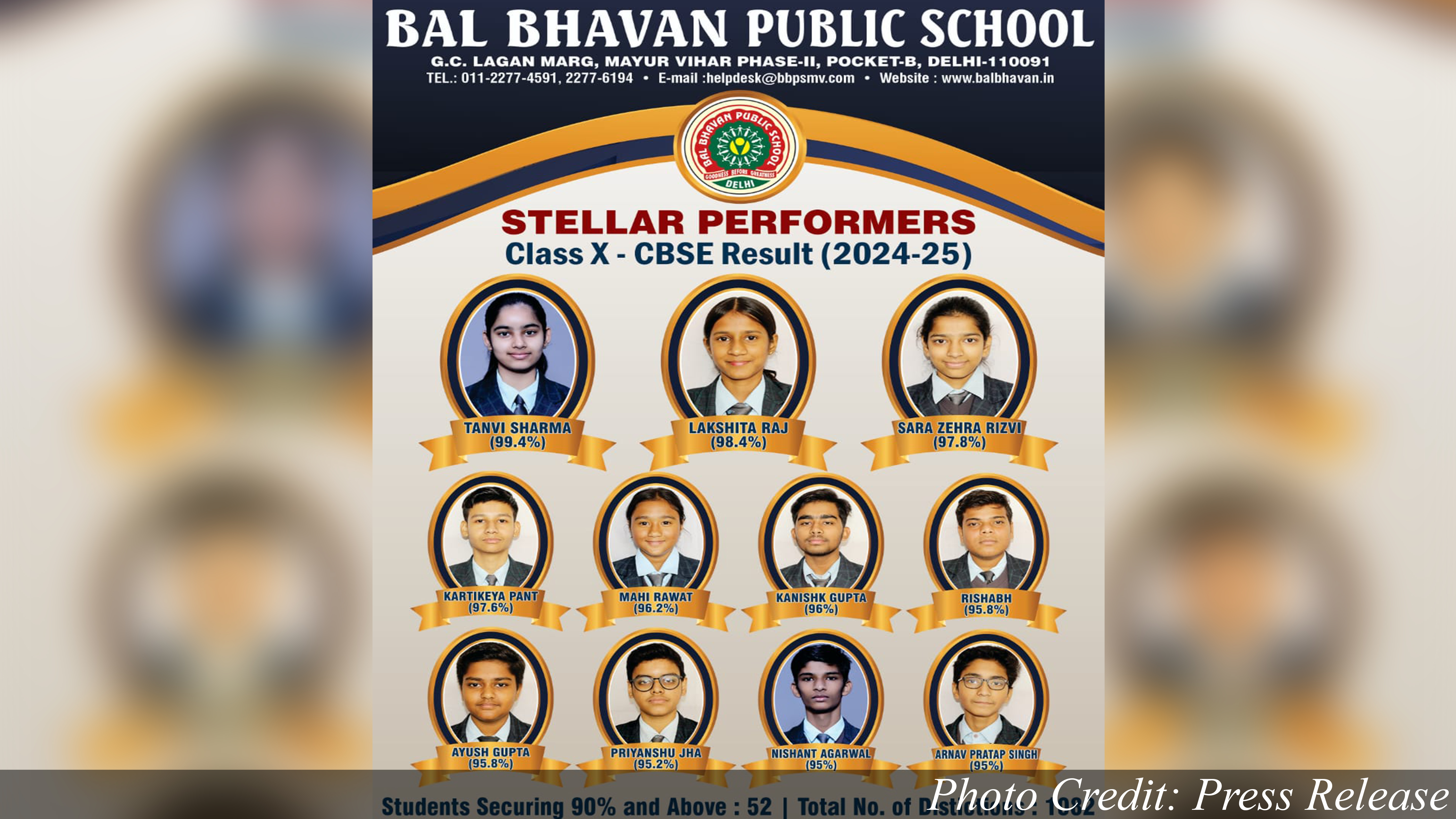 Bal Bhavan Public School Sets New Benchmark in CBSE 2024-25 Board Results