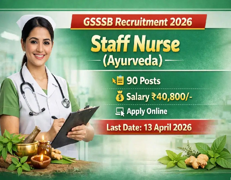 GSSSB Staff Nurse (Ayurveda) Recruitment 2026: Apply by April 13