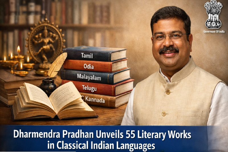 Education Minister Dharmendra Pradhan Launches 55 New Books Celebrating Literary Works and Classical Languages