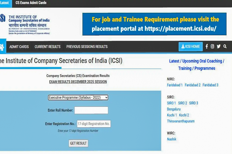 ICSI CS Executive Result 2025 Declared: Steps to Download Scorecard and Merit List from icsi.edu