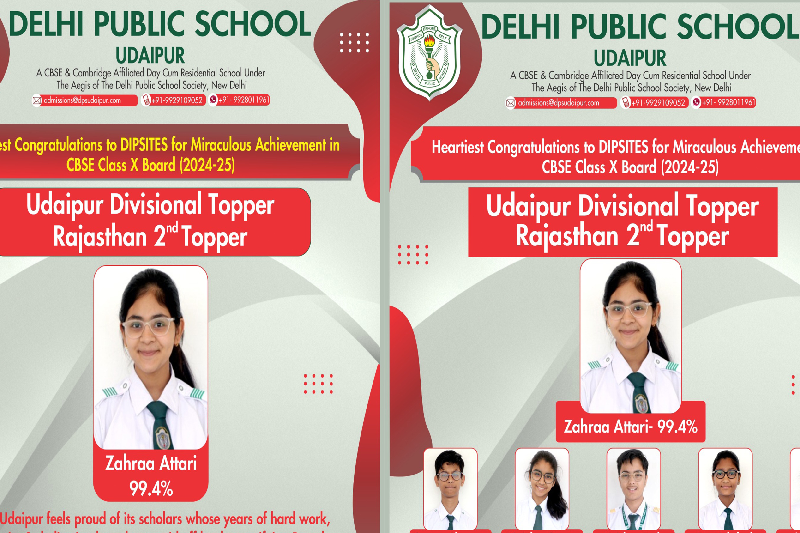 Delhi Public School Udaipur Celebrates Stellar CBSE Results 2024–25: Students Shine with Top National Ranks