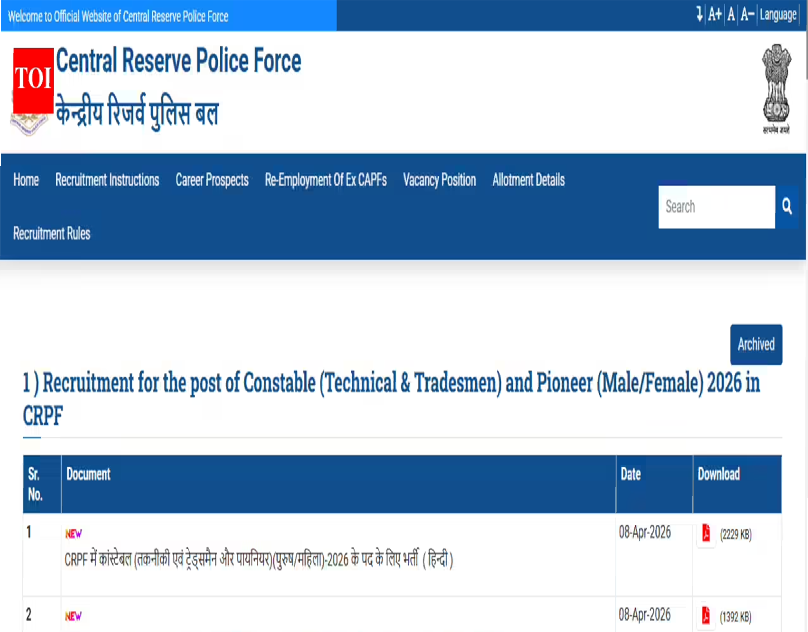CRPF Constable Recruitment 2026: 9170+ Vacancies, Apply Soon