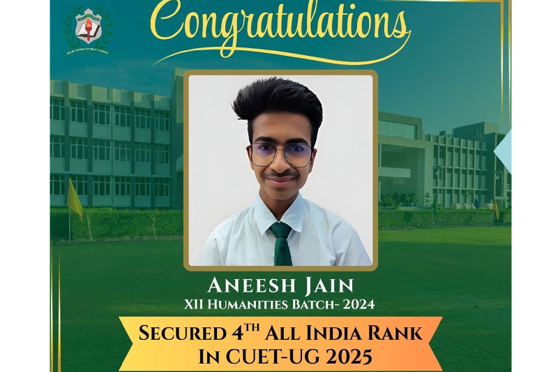 Aneesh Jain of DWPS Ajmer Secures AIR 4 in CUET-UG 2025, Stands as Rajasthan’s Sole Top 20 Ranker