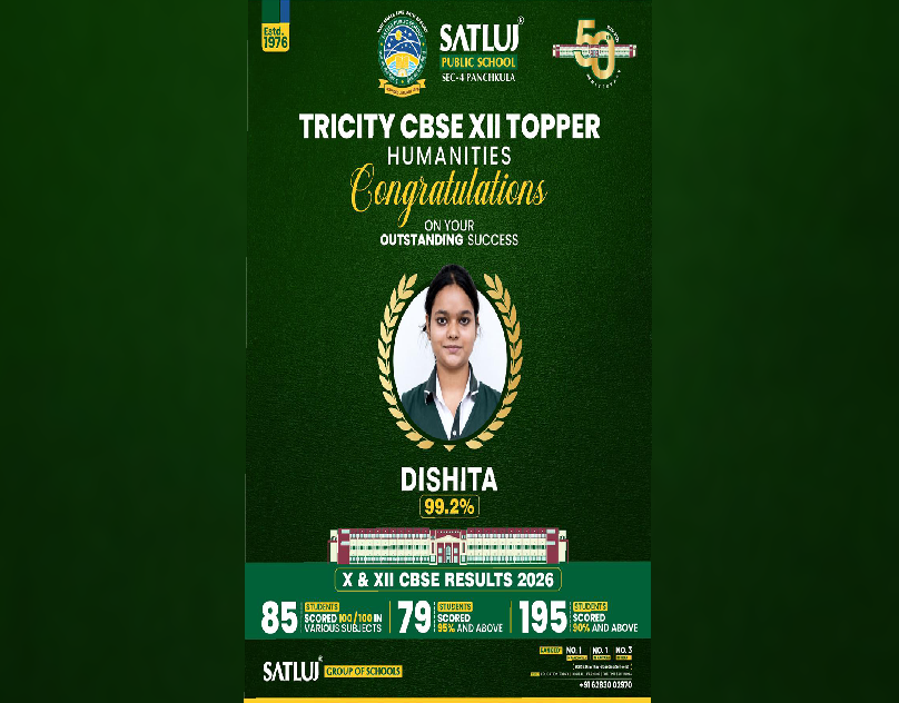 Satluj Public School Shines in CBSE 2026 with Tricity Toppers