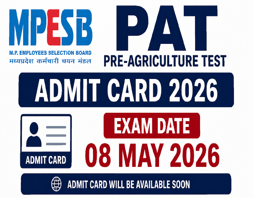 MPESB PAT Admit Card 2026 Released, Exam on May 8