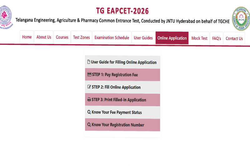Telangana State Engineering, Agriculture And Pharmacy Common Entrance Test 2026 Registration Begins